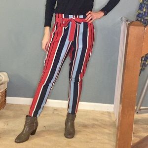 Romeo & Juliet Striped Paperbag Waist Trousers